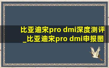 比亚迪宋pro dmi深度测评_比亚迪宋pro dmi申报图